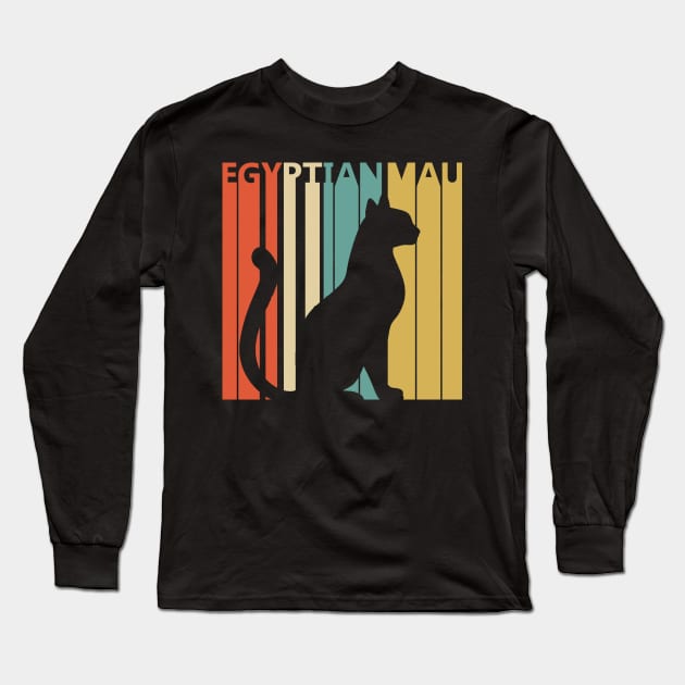 Vintage Egyptian Mau cat owner gift Long Sleeve T-Shirt by GWENT